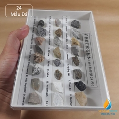 Bộ mẫu đá hóa thạch 24 mẫu mã 401, Mẫu vật hóa thạch đá khoáng, mẫu đất giảng dạy khoa học
