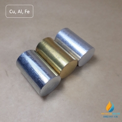 Bộ 3 khối kim loại dạng hình trụ, kim loại đồng, kin loại nhôm, kim loại sắt