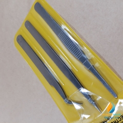 Bộ 3 nhíp điện tử  thép trắng DIY không gỉ chống tĩnh điện TS9803
