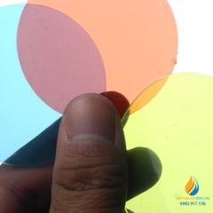 Bộ 3 tấm kính màu cơ bản đỏ, lục, lam thực hành tổng hợp, lọc lựa ánh sáng, đường kính 5cm