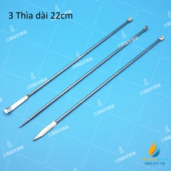 Bộ 3 thìa inox 304 không gỉ thìa đầu nhọn, dẹt dài, dẹt nhọn, dài 220mm