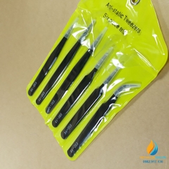 Bộ 6 nhíp ESD đen chống tĩnh điện, ESD10 đến ESD15 chất lượng cao