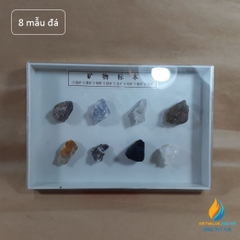 Bộ 8 mẫu đá quặng tự nhiên, mẫu đá tự nhiên nghiên cứu khoa học địa chất