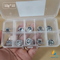 Bộ 10 quả nặng trọng lượng 10 gam, có móc treo, bộ quả nặng cơ học phòng thí nghiệm