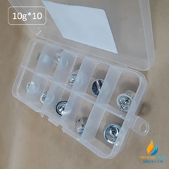 Bộ 10 quả nặng trọng lượng 10 gam, có móc treo, bộ quả nặng cơ học phòng thí nghiệm