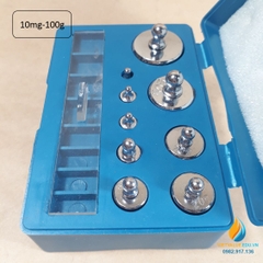 Bộ gia trọng thép mạ crôm từ 10mg-100g không gỉ, bộ gồm 9 quả gia trọng, phạm vi đo từ 10mg đến 210gam