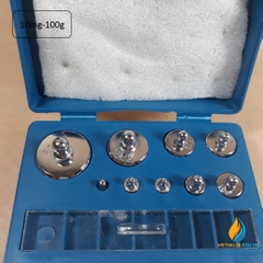 Bộ gia trọng thép mạ crôm từ 10mg-100g không gỉ, bộ gồm 9 quả gia trọng, phạm vi đo từ 10mg đến 210gam