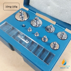 Bộ gia trọng thép mạ crôm từ 10mg-100g không gỉ, bộ gồm 9 quả gia trọng, phạm vi đo từ 10mg đến 210gam