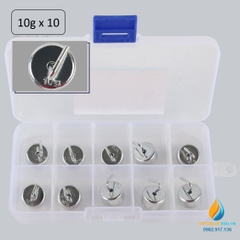 Bộ 10 quả nặng trọng lượng 10 gam, có móc treo, bộ quả nặng cơ học phòng thí nghiệm
