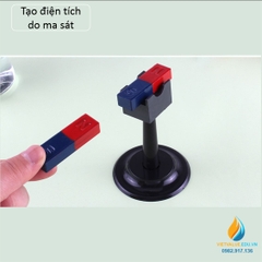 Bô thí nghiệm ma sát tĩnh điện, thí nghiệm tạo điện tích do ma sát