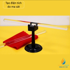 Bô thí nghiệm ma sát tĩnh điện, thí nghiệm tạo điện tích do ma sát