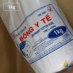 Bông Bảo Thạch, bông đóng gói 1kg mỗ gói, bông y tế đảm bảo chất lượng