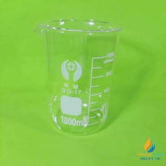 Cốc đong thủy tinh trong suốt, chịu nhiệt, có chia vạch, có mỏ, 1000ml