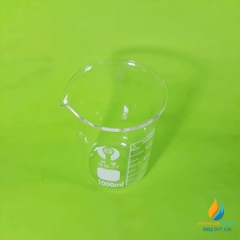 Cốc đong thủy tinh trong suốt, chịu nhiệt, có chia vạch, có mỏ, 1000ml