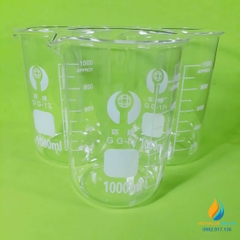 Cốc đong thủy tinh trong suốt, chịu nhiệt, có chia vạch, có mỏ, 1000ml
