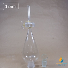 Bình lắng gạn quả lê, phễu tách hình quả lê, khóa thủy tinh, dung tích 125ml