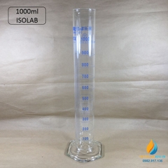 Ống đong thủy tinh, vạch chia, có chân đế, hãng IsoLab , dung tích 1000ml