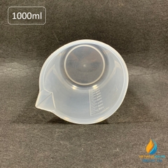 Ca đong hóa chất, bằng nhựa, có chia vạch, không có quai, có mỏ 1000ml
