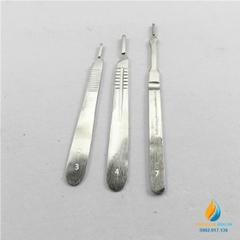 Cán dao mổ số 3, Inox 304, dài 12.5cm, cán dao y tế thực hành chất lượng cao