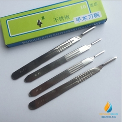 Cán dao mổ số 3, Inox 304, dài 12.5cm, cán dao y tế thực hành chất lượng cao