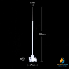 Cánh khuấy nhựa PTFE 2 cạnh lưỡi liềm, kích thước lưỡi 65mm, dài 30cm