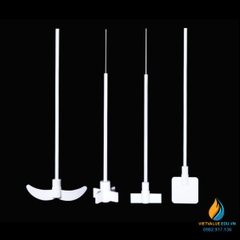 Cánh khuấy nhựa PTFE 2 cạnh lưỡi liềm, kích thước lưỡi 65mm, dài 30cm