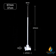 Cánh khuấy nhựa PTFE 2 lưỡi 4 cạnh dài 67mm, chiều dài 37cm