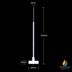 Cánh khuấy nhựa PTFE 2 lưỡi vuông 65mm, chiều dài tổng 420mm