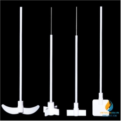 Cánh khuấy nhựa PTFE 2 lưỡi vuông 65mm, chiều dài tổng 420mm