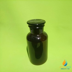 Chai đựng hóa chất, thủy tinh, có nắp, màu nâu hổ phách, 125ml