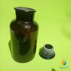 Chai đựng hóa chất, thủy tinh, có nắp, màu nâu hổ phách, 125ml