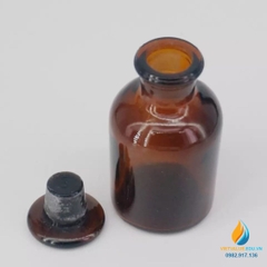 Chai đựng hóa chất, thủy tinh, có nắp, màu nâu hổ phách, 60ml