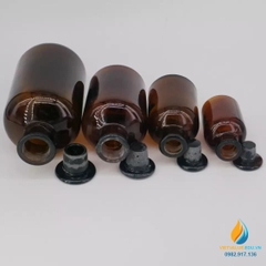 Chai đựng hóa chất, thủy tinh, có nắp, màu nâu hổ phách, 60ml