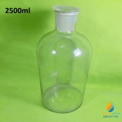 Chai đựng hóa chất, thủy tinh, có nắp, màu trong suốt, 2500ml