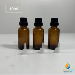 Chai đựng tinh dầu 10ML màu nâu hổ phách, nắp vặn kín