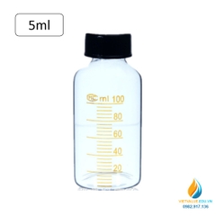 Chai thủy tinh đựng huyết thanh, miệng vít kín, vạch chia, dung tích 5ml