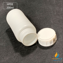 Chai nhựa HPDE dung tích 200ml, chai nhựa lưu mẫu chất, miệng rộng, vạch chia