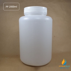 Chai nhựa lưu mẫu, nhựa PP, miệng rộng, vạch chia, dung tích 2000ml