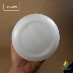 Chai nhựa lưu mẫu, nhựa PP, miệng rộng, vạch chia, dung tích 2000ml