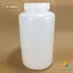 Chai nhựa lưu mẫu, nhựa PP, miệng rộng, vạch chia, dung tích 2500ml