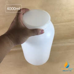 Chai nhựa đựng hóa chất, nhựa PE, dung tích 4000ml, nắp xoáy