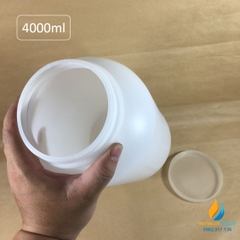 Chai nhựa đựng hóa chất, nhựa PE, dung tích 4000ml, nắp xoáy