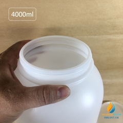 Chai nhựa đựng hóa chất, nhựa PE, dung tích 4000ml, nắp xoáy