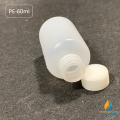 Chai nhựa PE dung tích 60ml, chai nhựa lưu mẫu chất, miệng rộng, vạch chia