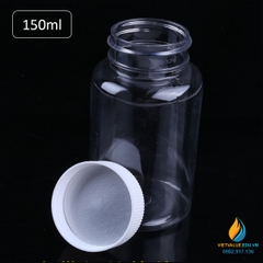 Chai nhựa PET dung tích 150ml, chai nhựa lưu mẫu chất, miệng rộng, vạch chia