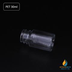 Chai nhựa PET dung tích 30ml, chai nhựa lưu mẫu chất, miệng rộng, vạch chia