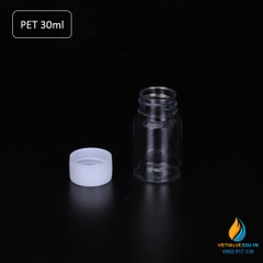 Chai nhựa PET dung tích 30ml, chai nhựa lưu mẫu chất, miệng rộng, vạch chia