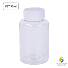 Chai nhựa PET dung tích 30ml, chai nhựa lưu mẫu chất, miệng rộng, vạch chia