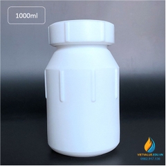 Chai nhựa Teflon, nhựa PTFE thử mẫu 1000ml, miệng rộng, chịu nhiệt độ cao