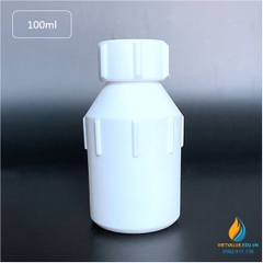 Chai nhựa Teflon, nhựa PTFE thử mẫu 100ml, miệng rộng, chịu nhiệt độ cao